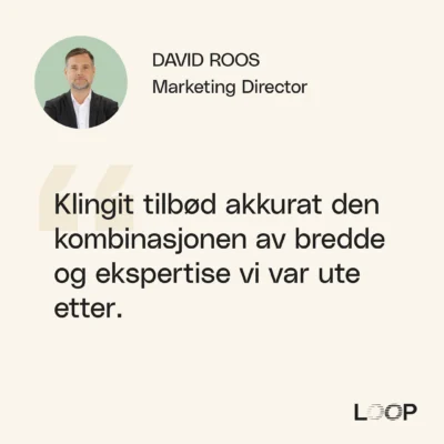 Kundeuttalelse om å jobbe med Klingit