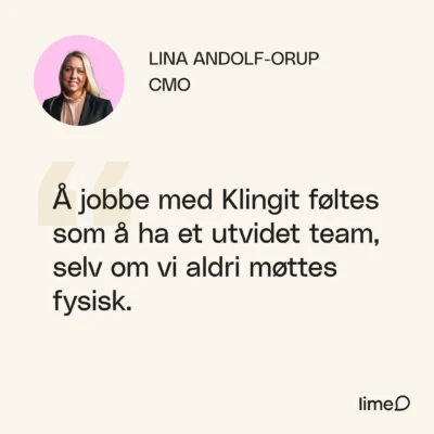 Kundeuttalelse om å jobbe med Klingit
