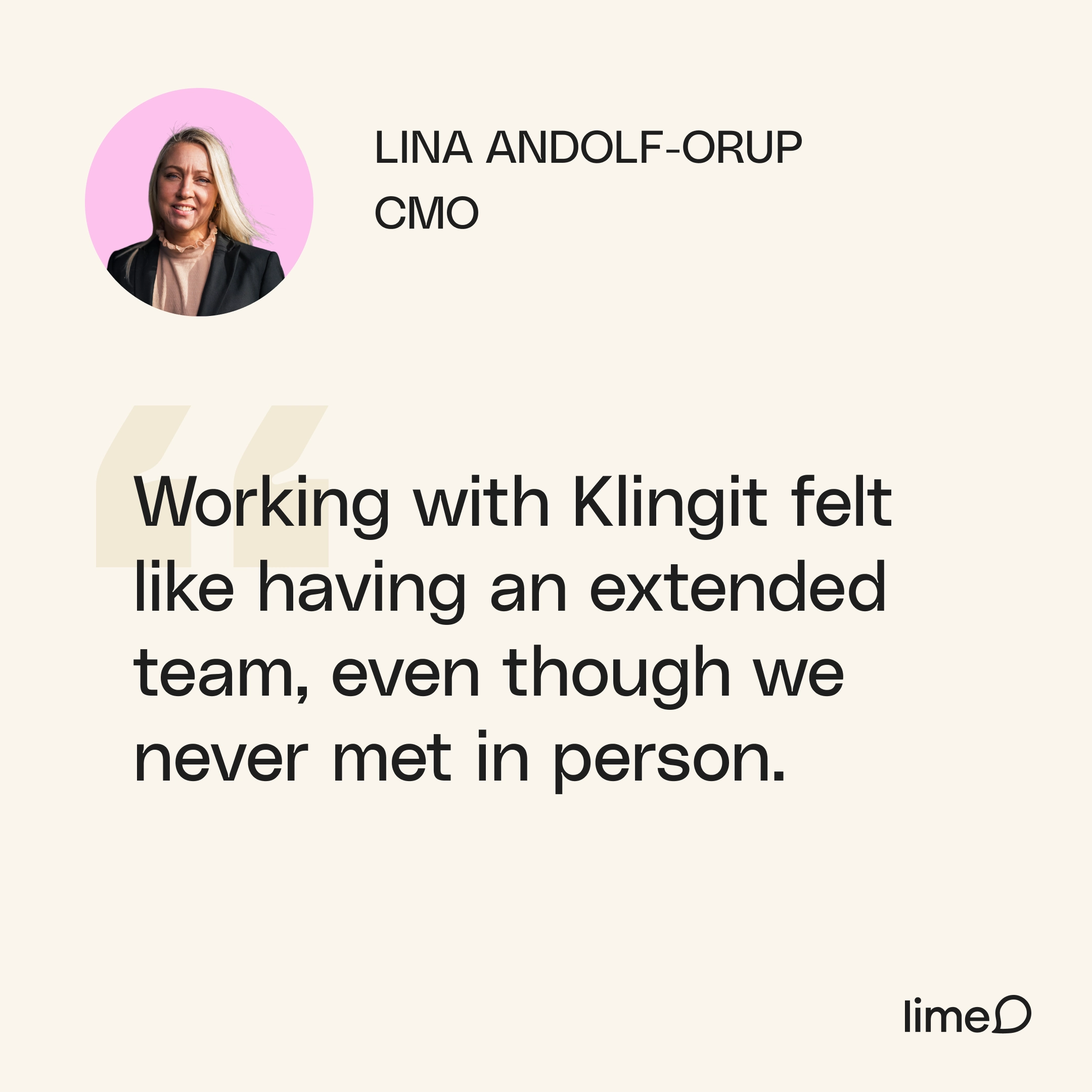 Client testimonial about working with Klingit