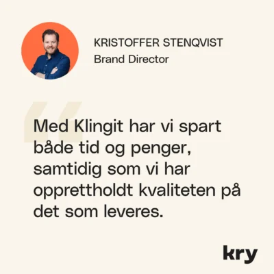 Kundeuttalelse om å jobbe med Klingit