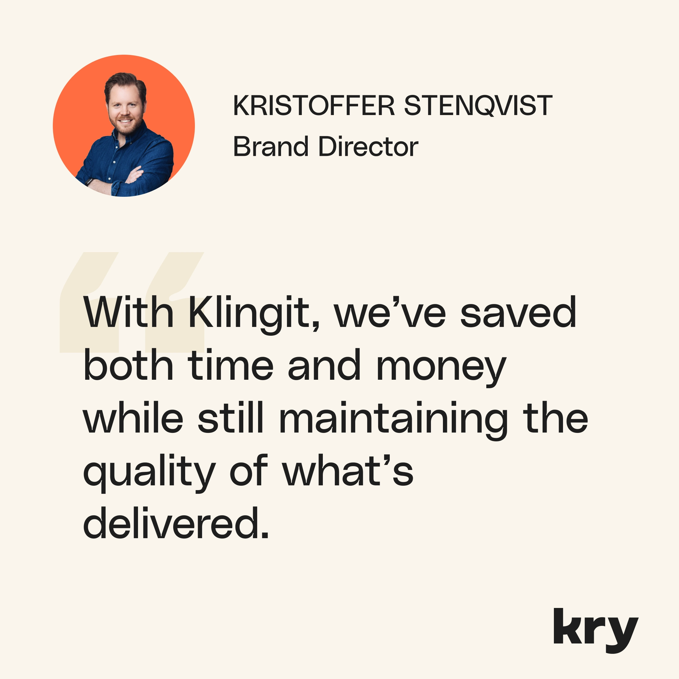 Client testimonial about working with Klingit